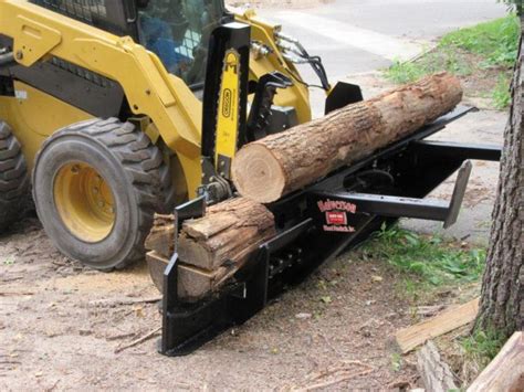 skid steer log cutter and splitter|skid steer attachment log splitter.